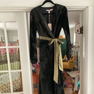 Beautiful black velvet wrap gown